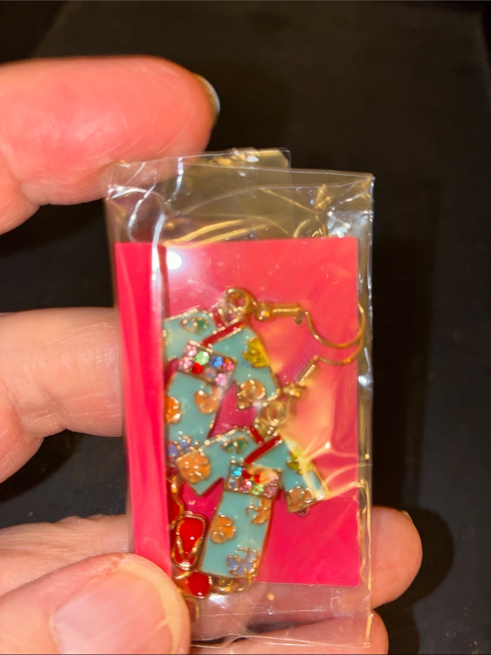 Turquoise Kimono Hook Drop Earrings with Gold Accents